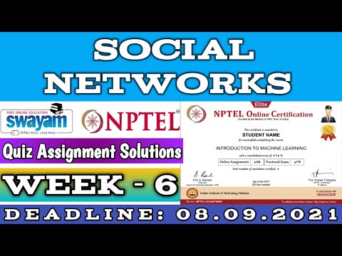 Social Networks | NPTEL | Week 6 | Assignment 6 Solution | July 2021
