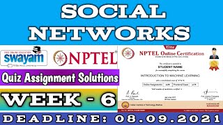 Social Networks | NPTEL | Week 6 | Assignment 6 Solution | July 2021