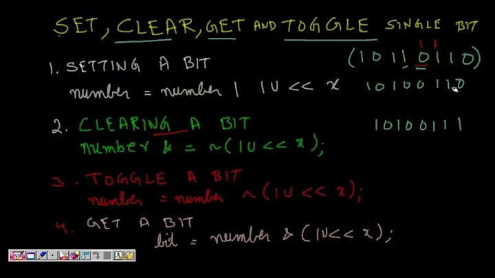 Programming Interview: Set, Clear, Toggle and Get Value of a Single Bit in C (Bit Manipulation)