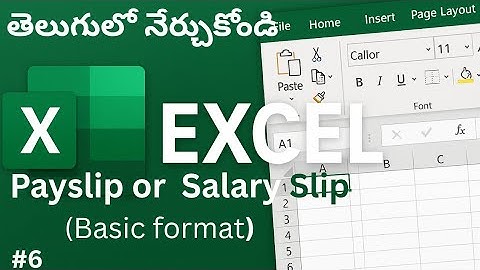 Payslip Creation Using Excel | Salary Slip Template Tutorial