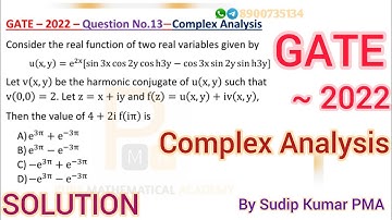 GATE 2022 Complex Analysis Solution | Gate 2022 Mathematics Solution | Gate 2022 Q.No 13 | By PMA