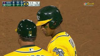 MIN@OAK: Khris Davis hits an RBI knock to left-center
