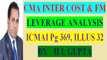 LEVERAGE ANALYSIS ILLUSTRATI 32 CMA INTER FM Pg 369 BY HL GUPTA To Buy CLS FOR CA/CMA, CA-8920730907