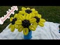 Hermosos girasoles hechos con globos