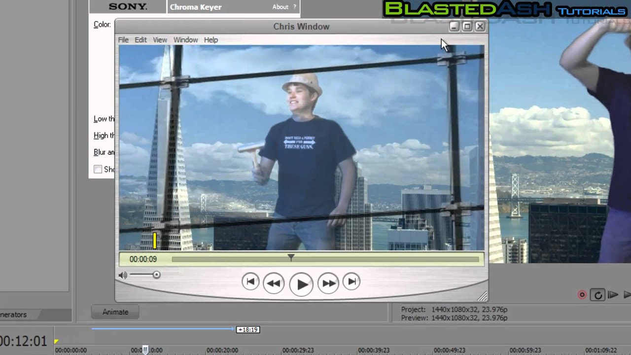 how to put image behind chroma sony vegas