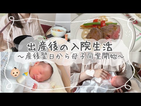 【産後入院生活】産後翌日|母子同室の1日の様子|初めての育児であたふた💦