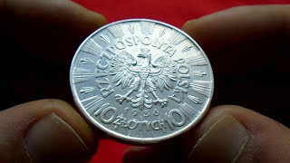 POLAND SILVER 10 ZLOTYCH 1936 - Jozef  Pilsudski (Польша 10 Злотых 1936 Пилсудский)