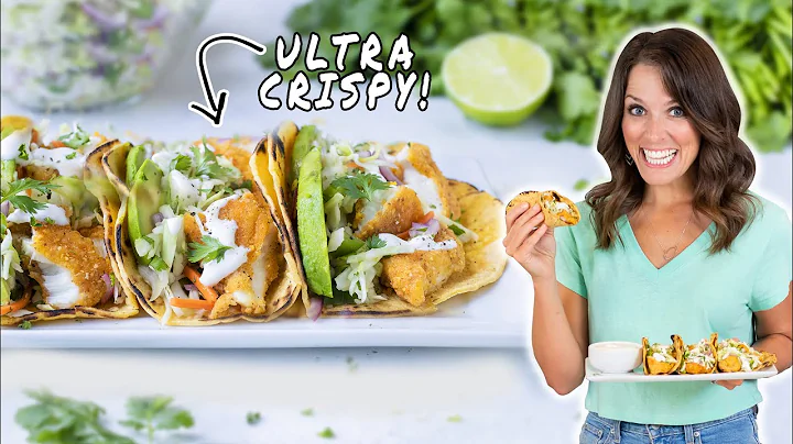 Healthier "Fried" Fish Tacos with Cilantro Lime Slaw