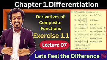 Lecture 07.Differentiation | Derivatives of Composite Functions| Exercise 1.1 | Q2_i to iv | Hsc