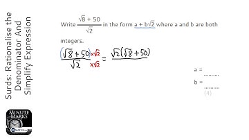 Surds: Rationalise the Denominator And Simplify Expression On Top (Grade 9) - GCSE Maths Revision