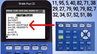 TI84 Plus CE Range, Variance and Standard Deviation