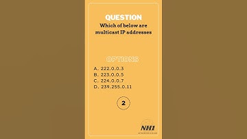 MCQ-133 | Which of below are multicast ip addresses?