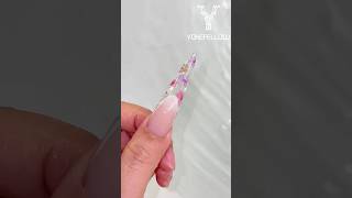 Flower Encapsulated French Nails with IM112 Dual Form Used: PF01, PF04, IM112 Dual Form #nails