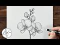 Easy Orchid Flower Drawing 🌸 | Simple Pencil Sketch Tutorial for Beginners