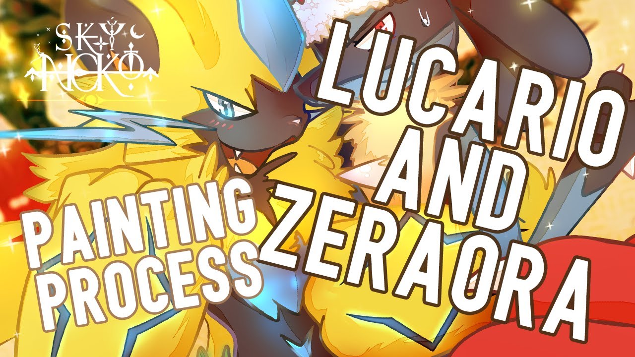 zeraora meets shiny Lucario PhoenixOfAmerica - Illustrations ART street