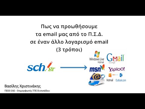 Πως να προωθήσουμε τα email μας από το Π.Σ.Δ. σε έναν άλλο λογαριασμό email