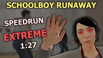 SchoolBoy Runaway SPEEDRUN EXTREME - (1:27) - Glitchless - Ending 3/8 - WR