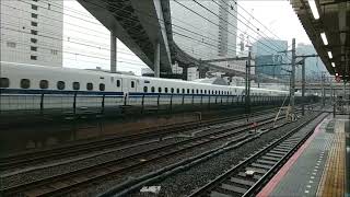 東海道新幹線通過シーン（後半はモノレールも）＠浜松町駅 (2023/03/26)