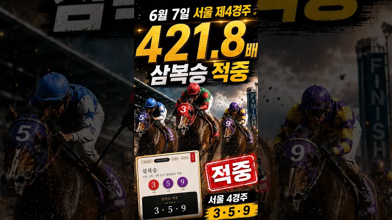 6월 7일 서울 최고배당 터진 바로 그 경기!  #경마 #쇼츠
