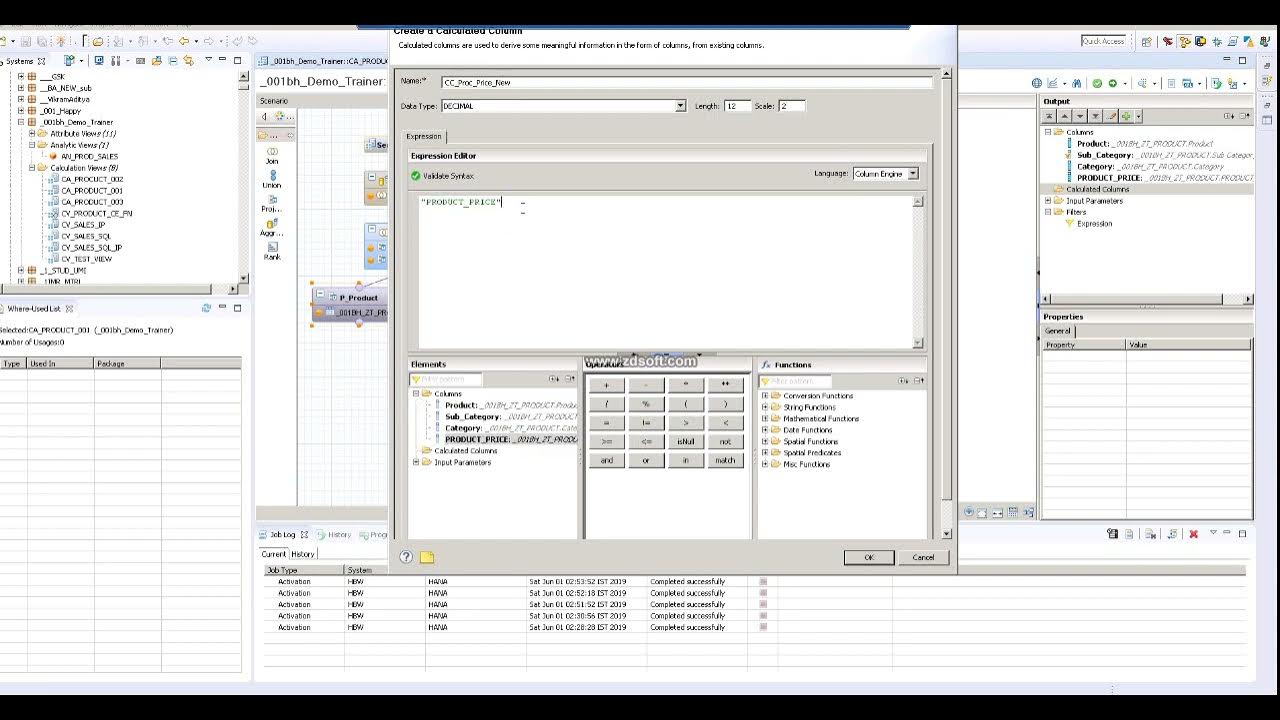 SAP HANA 10 Calculation View Create Calculated Column - YouTube