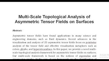 Multi Scale Topological Analysis of Asymmetric Tensor Fields on Surfaces