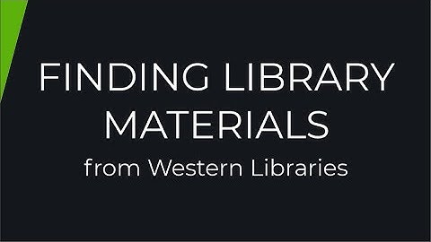 Finding Library Materials from Western Libraries