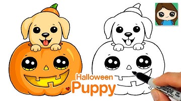 How to Draw a Puppy Dog Easy 🎃 Cute Halloween Art