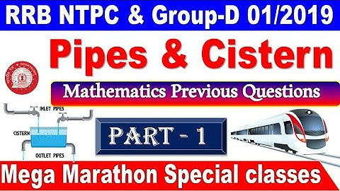 pipes & cistern part 1 Railway mathematics Previous year questions in Telugu by SRINIVASMech