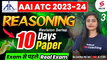 AAI ATC Reasoning Classes 2023 | Reasoning 10 Days 10 Paper-3| Reasoning for AAI ATC By Garima Ma
