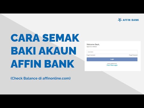 Cara Semak Baki Akaun Affin Bank Online AffinOnline