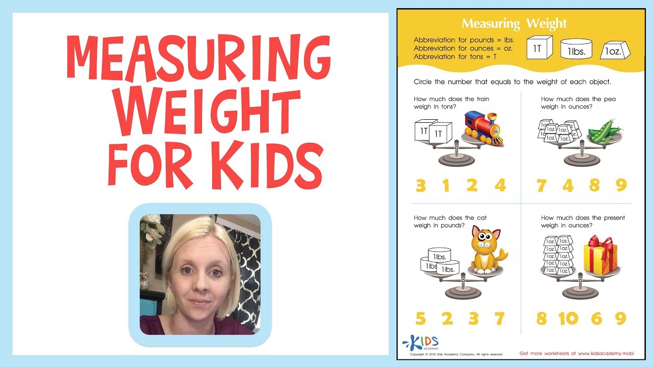 Measuring Weight in Ounces, Pounds and Tons for Kindergarten and Grade | Teaching Measurents - YouTube