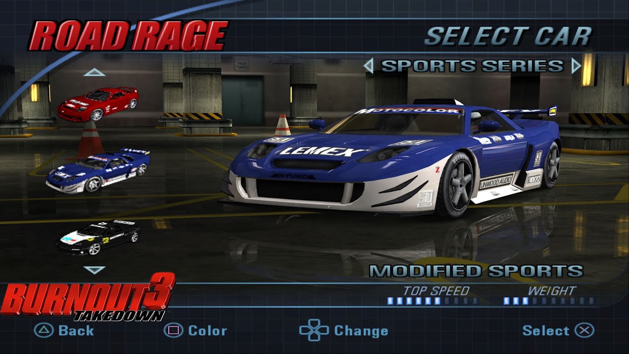 This Is Face Shark!! Modified Sports in Road Rage!! - Burnout 3 Takedown Gameplay