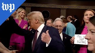 ‘This is not normal’: Democratic rep protests Trump speech