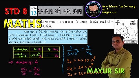STD 8 MATHS CH 13 / સમપ્રમાણ અને વ્યસ્તપ્રમાણ / PART 1 / New Education Journey