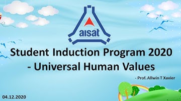 Student Induction Program 2020 - Universal Human Values Talk by Prof. Allwin T Xavier