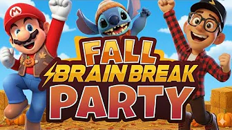 Fall Brain Break Party ⚡️ Freeze Dance for Kids ⚡️ Jump Battle ⚡️ Mario Stomp ⚡️ Would You Rather