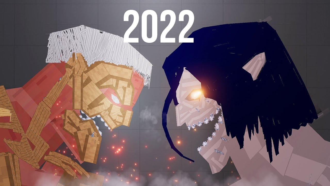 Eren Attack Titan 2022 vs Reiner Armored Titan 2022 - People Playground