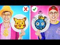 有錢 VS 沒錢鬆餅藝術挑戰 🤩 || 寶可夢 vs 彩虹朋友手工！ 123 GO! 的超酷創意
