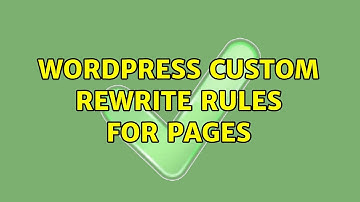 Wordpress: Custom rewrite rules for pages