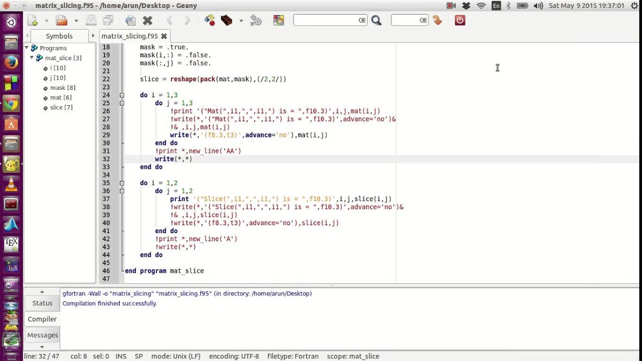 Fortran Programming Tutorials Revised 037 Fortran Array Indexing Printing Arrays Youtube