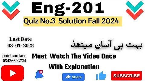 ENG201-Business and Technical English Writing (Quiz no. 3)