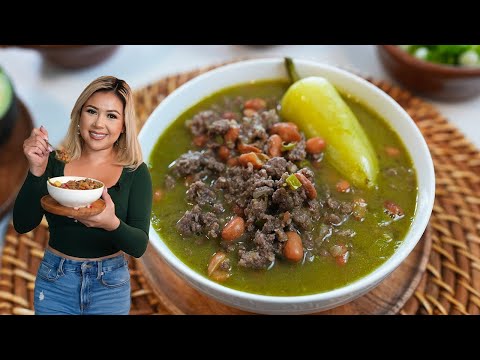 Caldillo verde de res y frijoles, from the video