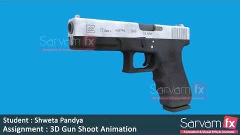 SARVAM FX ANIMATION INSTITUTE RAJKOT 3D Gun Shoot Animation (Sarvam Fx Institute Student work)