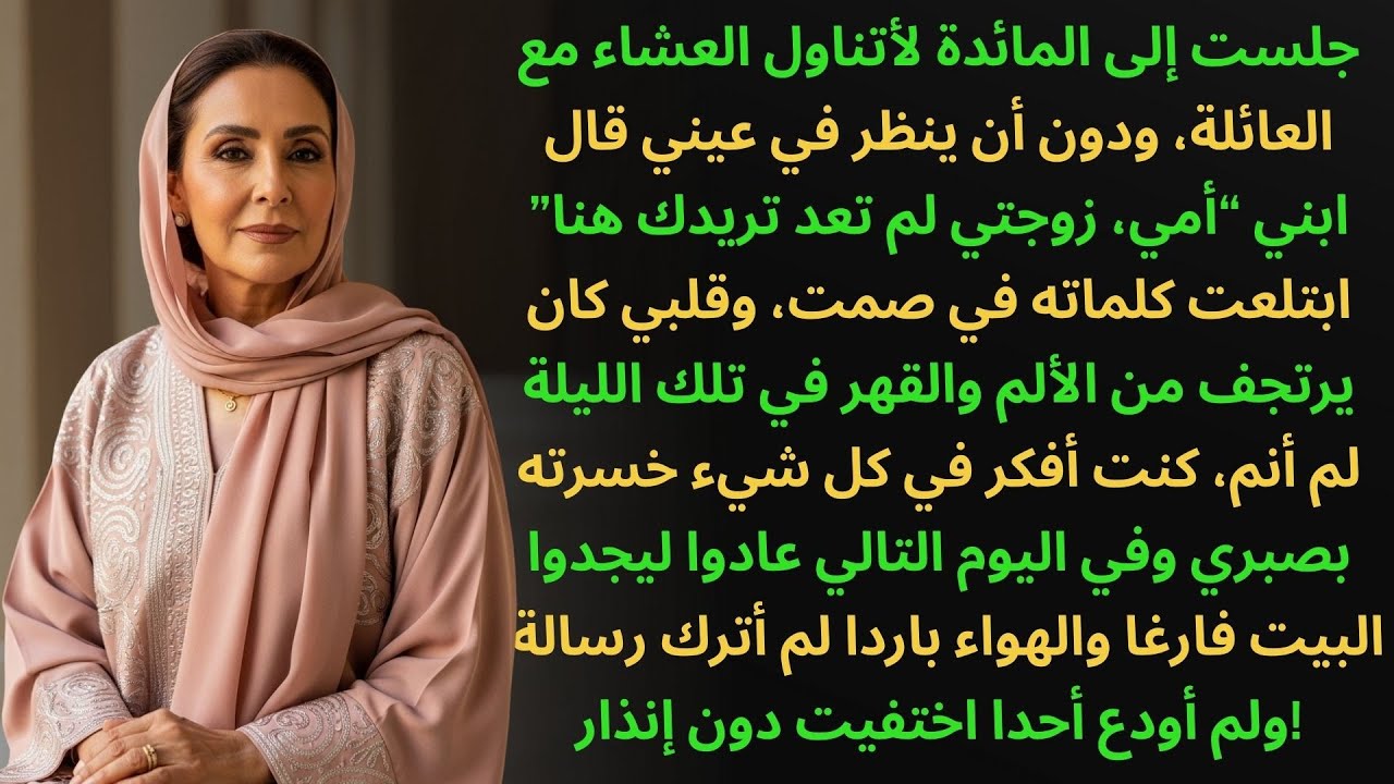 جلست إلى مائدة العشاء، فقال ابني دون أن ينظر إلي: 