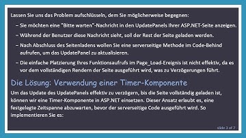 Wie man ein UpdatePanel-Refresh verzögert, bis das Laden der Seite in ASP.NET AJAX abgeschlossen ist