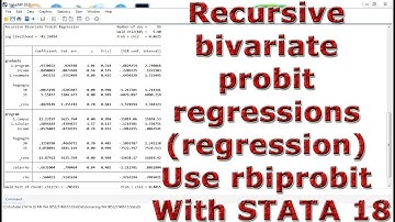 Recursive bivariate probit regressions (regression) Use rbiprobit With STATA 18