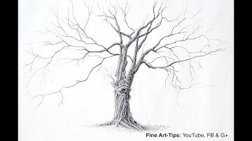 How to Draw a Beautiful Tree With Pen - Narrated