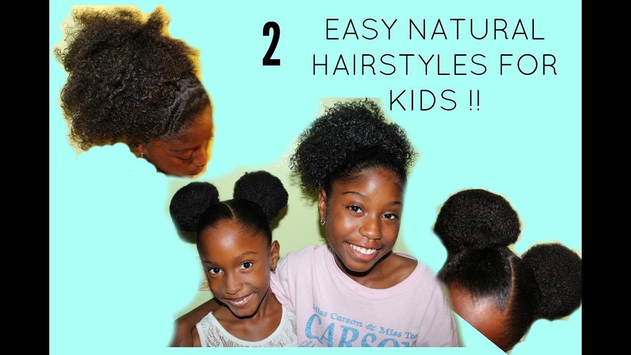 Natural Hairstyles For Kids Space Buns Sleek Puff Tutorial