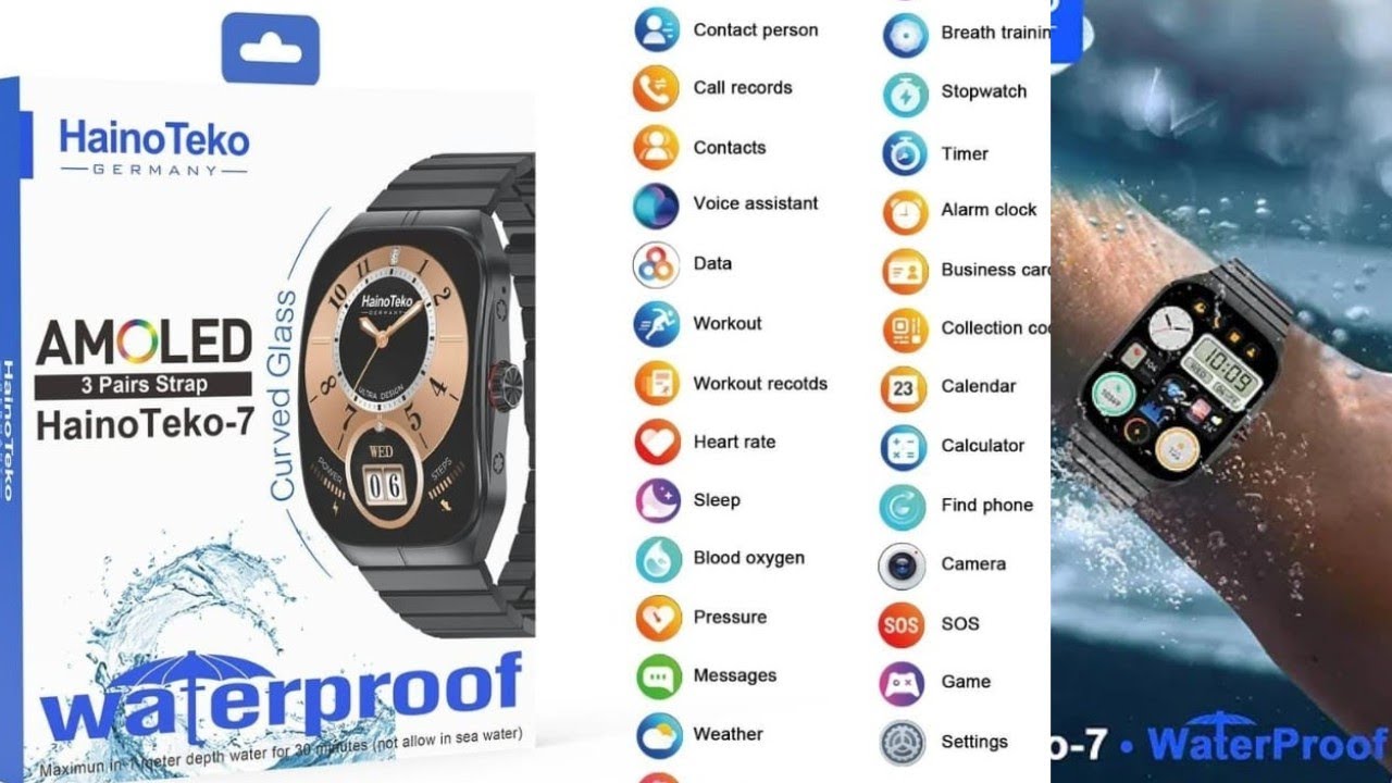 Haino Teko -7 Curved Amoled Display Waterproof Smartwatch