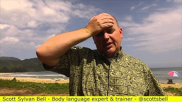 Body language of a hand on the chin or forehead and what it means